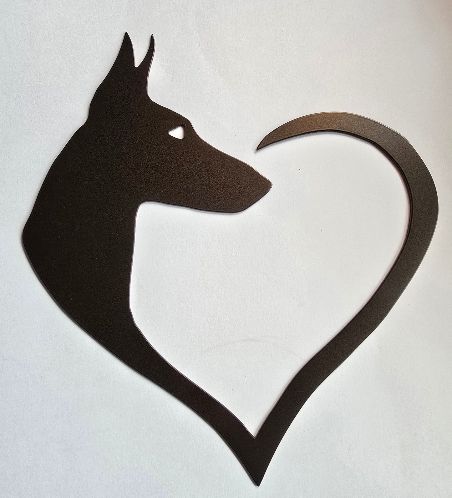 Bronze Doberman Heart