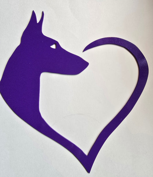 Metallic Purple Doberman Heart