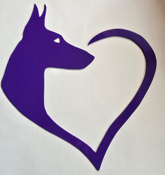 Purple Doberman Heart