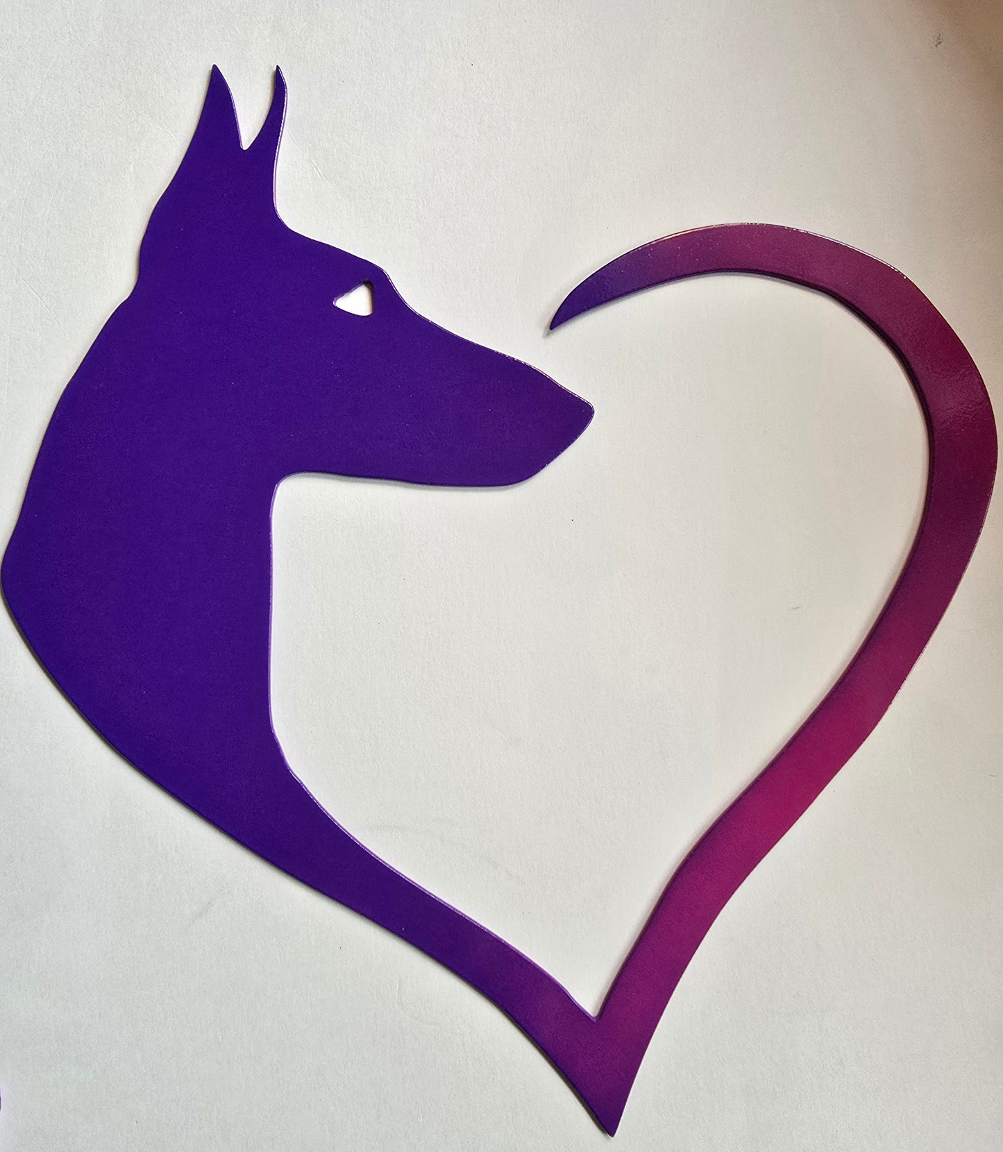 Purple/Pink Doberman Heart