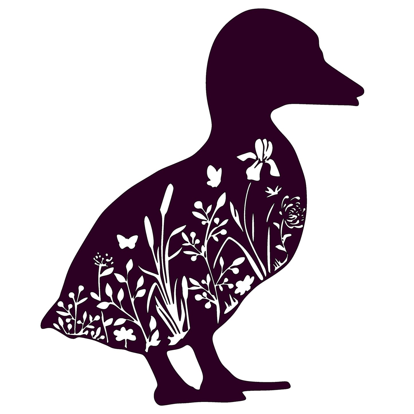 Duck with flowers