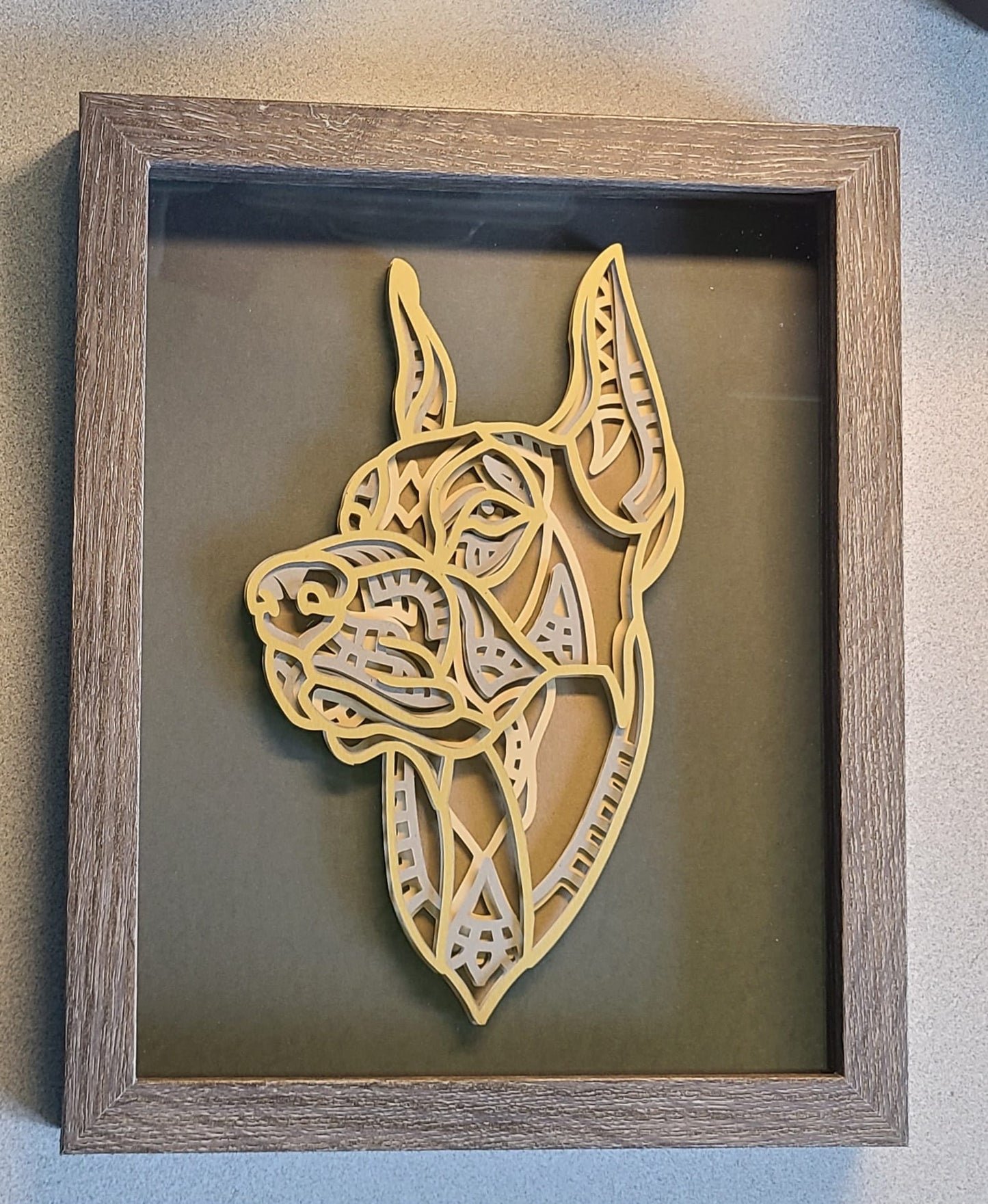 Doberman shadow box 8x10