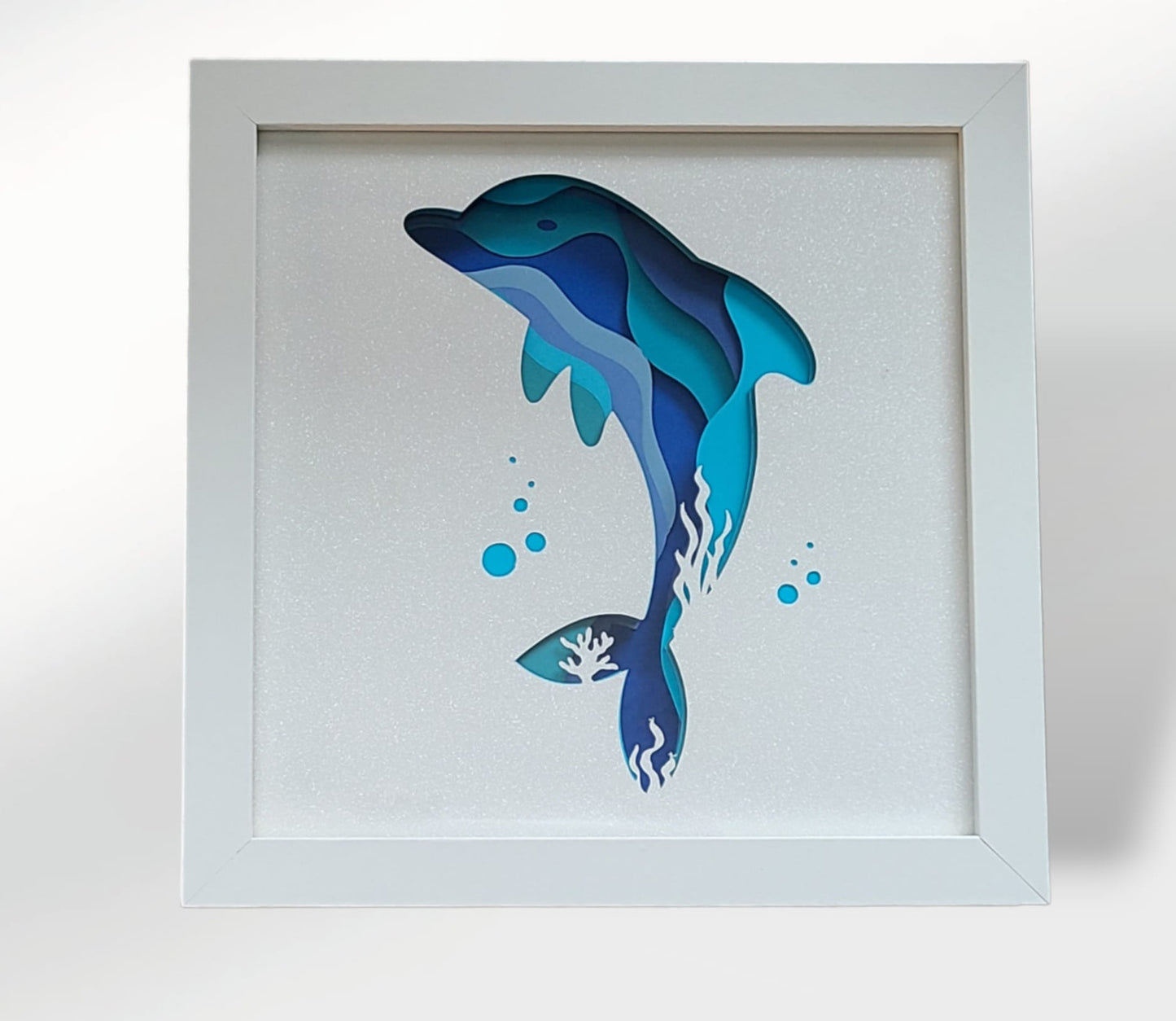 Dolphin shadow box 8x8