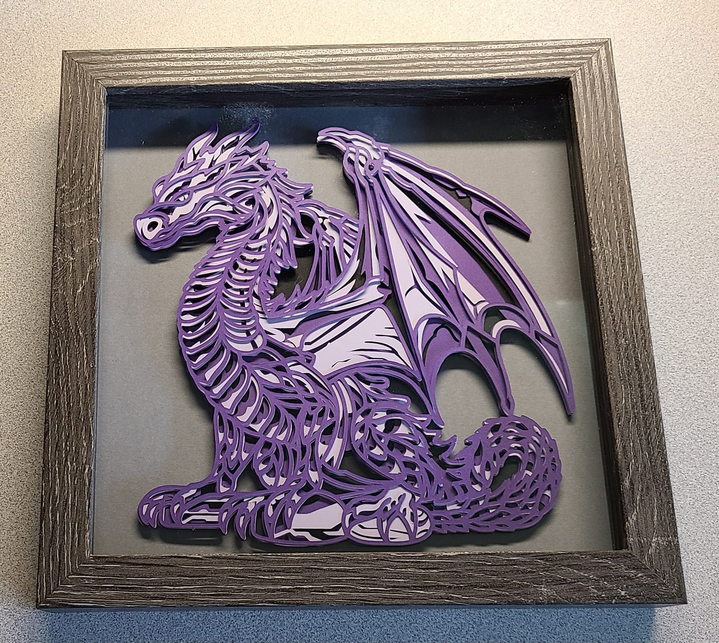 Purple Dragon shadow box 8x8