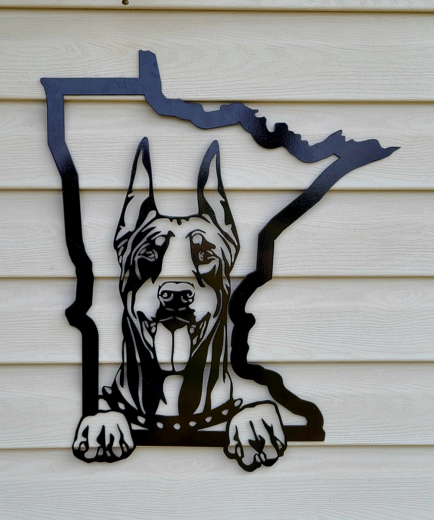 Metal Minnesota Doberman sign