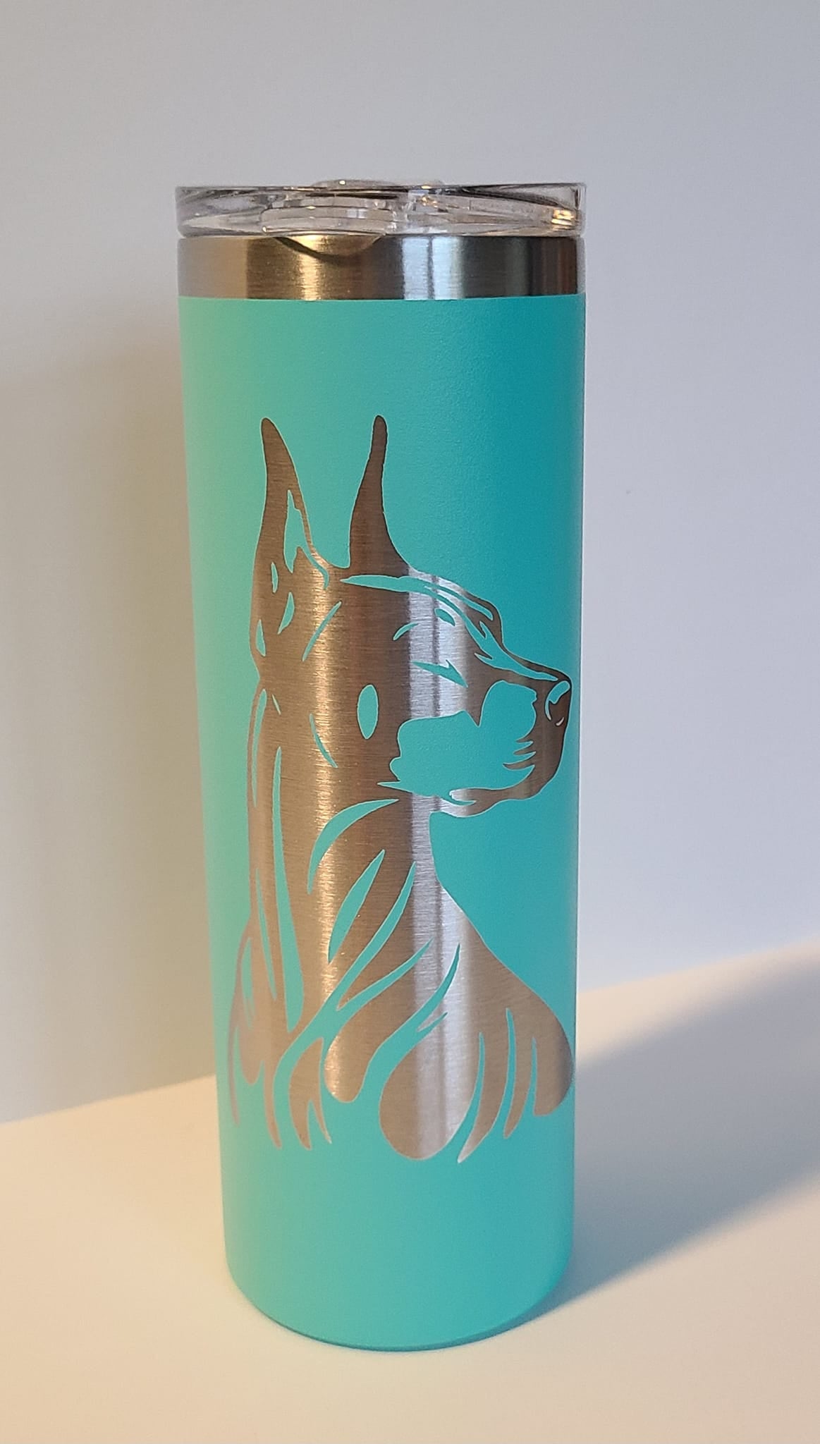 20oz Skinny Tumbler - Turquoise Dobe